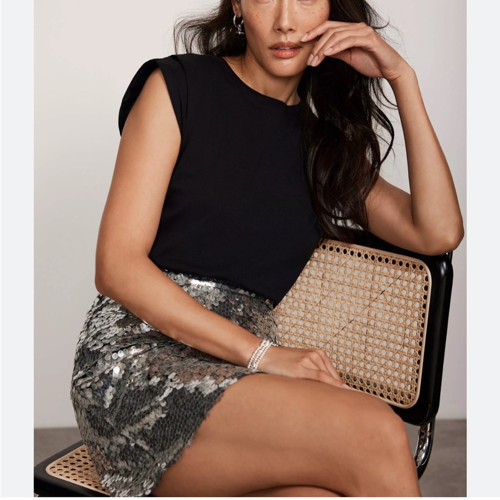 Free Press Sequin mini skirt grey charcoal